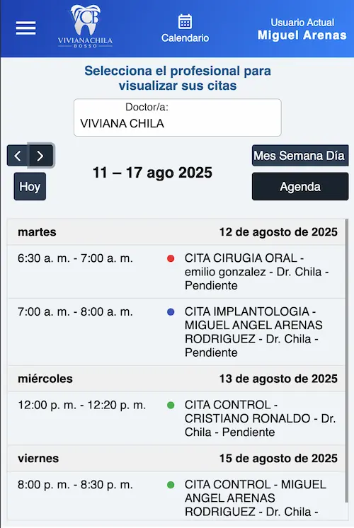 Dental Clinic Management System — mobile view