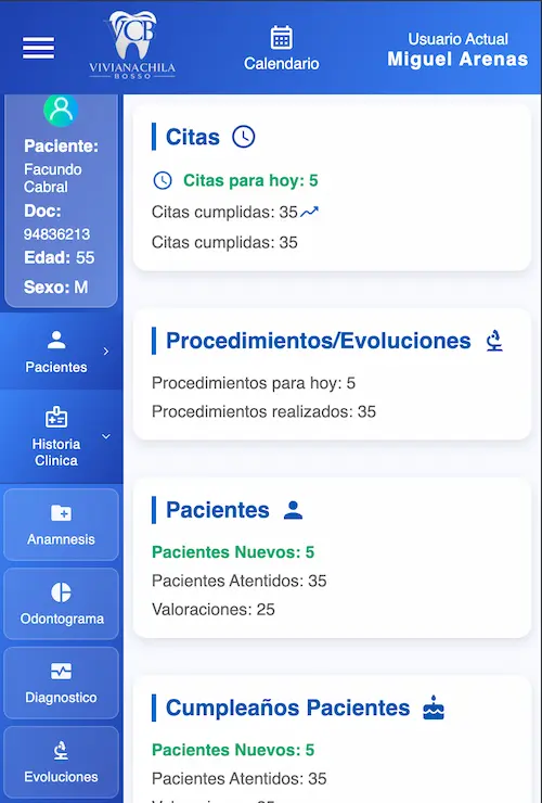 Dental Clinic Management System — mobile view