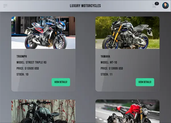 FullStack E-Commerce — desktop view