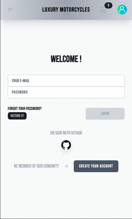 FullStack E-Commerce — mobile view