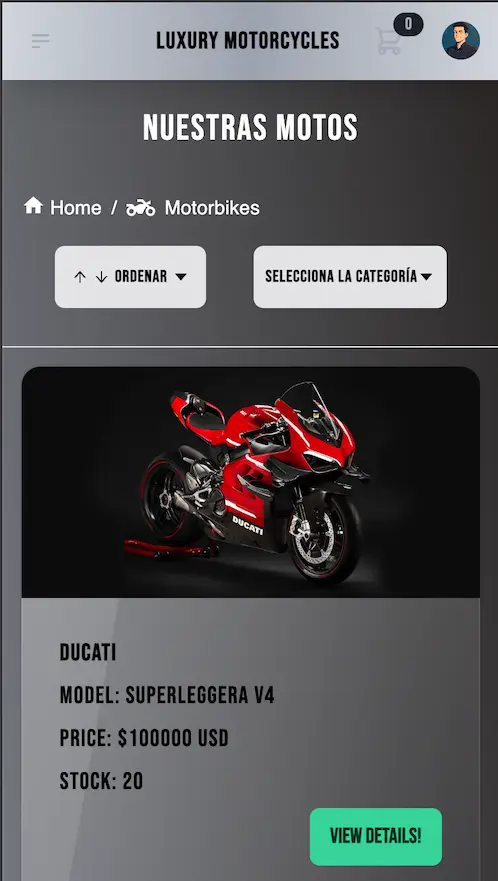 FullStack E-Commerce — mobile view